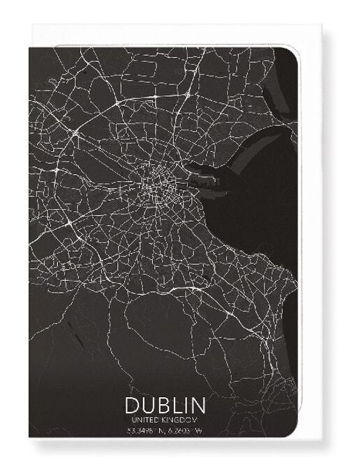 DUBLIN FULL MAP (DARK): Greeting Card