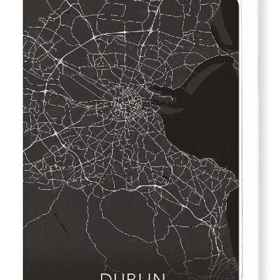 DUBLIN FULL MAP (DARK): Greeting Card