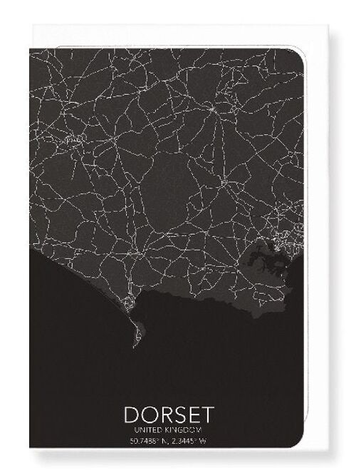 DORSET FULL MAP (DARK): Greeting Card