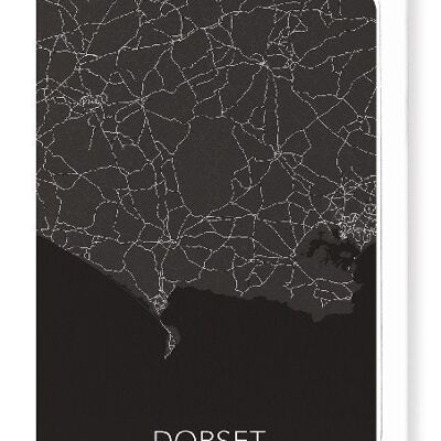 MAPA COMPLETO DE DORSET (OSCURO): Tarjetas de felicitación