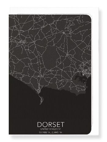 CARTE COMPLÈTE DU DORSET (FONCÉ): Carte de vœux 1