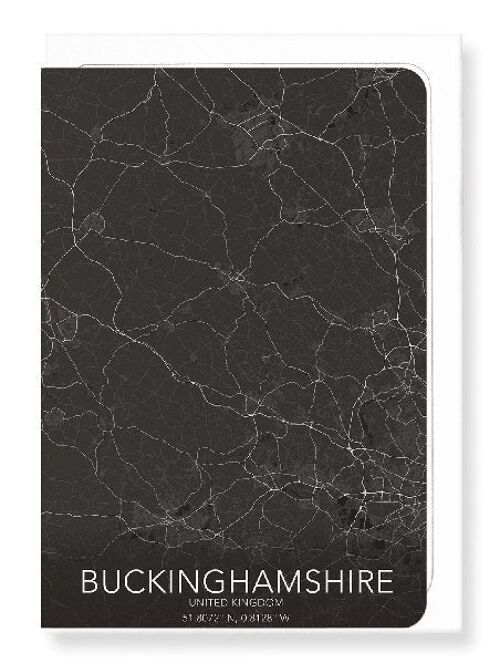 BUCKINGHAMSHIRE FULL MAP (DARK): Greeting Card