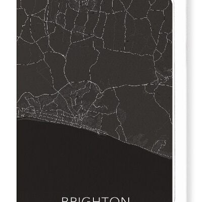 BRIGHTON FULL MAP (DARK): Greeting Card