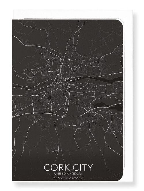 CORK CITY  FULL MAP (DARK): NO.1 Greeting Card