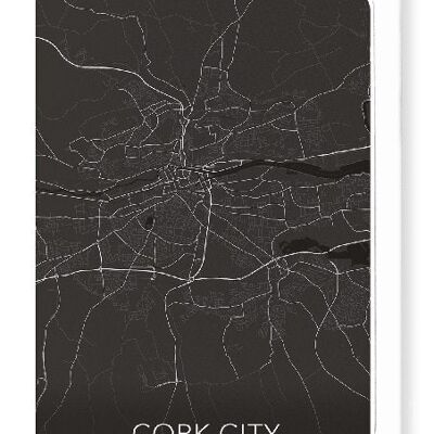 CORK CITY  FULL MAP (DARK): NO.1 Greeting Card
