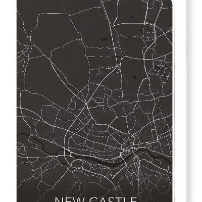 NEWCASTLE FULL MAP (DARK): Greeting Card