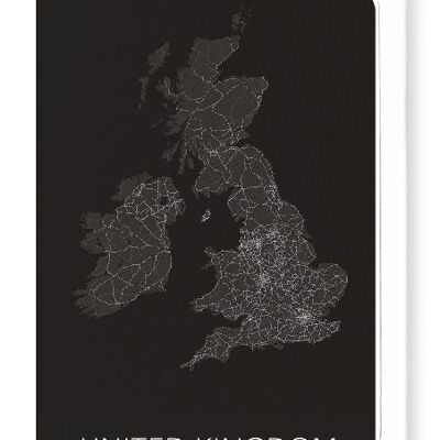 UNITED KINGDOM FULL MAP (DARK): Greeting Card