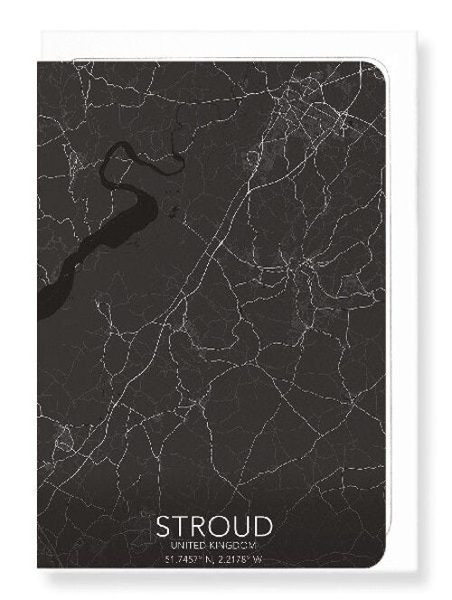 STROUD  FULL MAP (DARK): Greeting Card