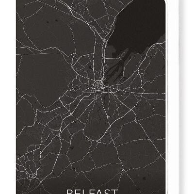 MAPA COMPLETO DE BELFAST (OSCURO): Tarjetas de felicitación