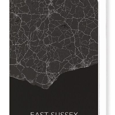 MAPPA COMPLETA DI EAST SUSSEX (SCURO): biglietto di auguri