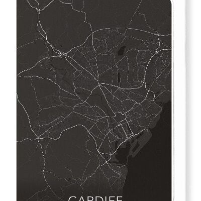 CARDIFF FULL MAP (DARK): Greeting Card