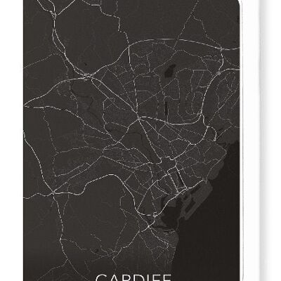 MAPA COMPLETO DE CARDIFF (OSCURO): Tarjetas de felicitación