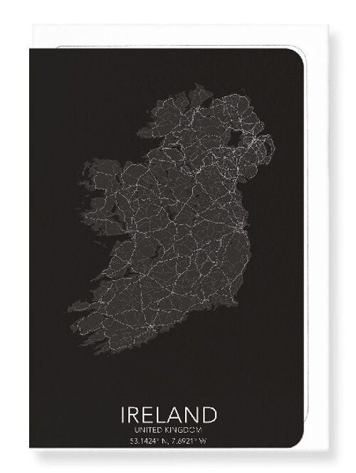 IRELAND FULL MAP (DARK): Greeting Card