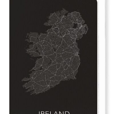 VOLLSTÄNDIGE KARTE IRLANDS (DUNKEL): Grußkarte