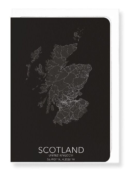 SCOTLAND FULL MAP (DARK): Greeting Card