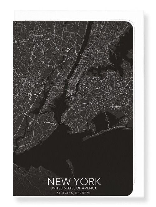 NEW YORK FULL MAP (DARK): Greeting Card