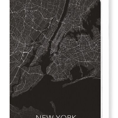 NEW YORK VOLLSTÄNDIGE KARTE (DUNKEL): Grußkarte