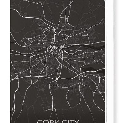 CORK CITY  FULL MAP (DARK): NO.2 Greeting Card