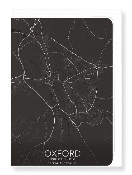 OXFORD FULL MAP (DARK): Greeting Card