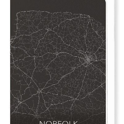 MAPA COMPLETO DE NORFOLK (OSCURO): Tarjetas de felicitación