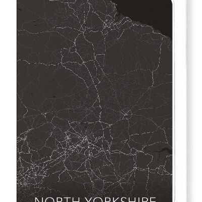 NORTH YORKSHIRE FULL MAP (DARK): Greeting Card