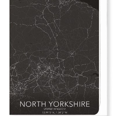 NORTH YORKSHIRE FULL MAP (DARK): Greeting Card