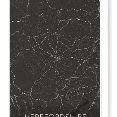 HEREFORDSHIRE FULL MAP (DARK): Greeting Card