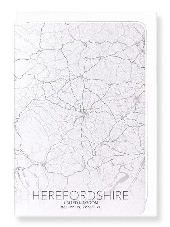 CARTE COMPLÈTE DU HEREFORDSHIRE (FONCÉ): Carte de vœux 3
