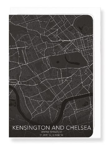 CARTE COMPLÈTE DE KENSINGTON ET CHELSEA (FONCÉ): Carte de vœux 1