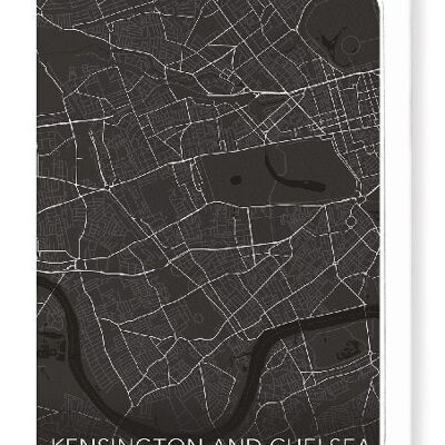 KENSINGTON AND CHELSEA FULL MAP (DARK): Greeting Card