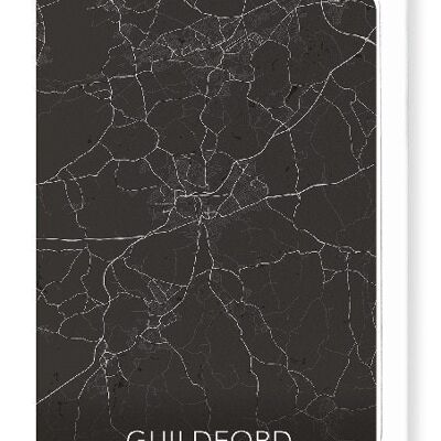 MAPA COMPLETO DE GUILDFORD (OSCURO): Tarjetas de felicitación