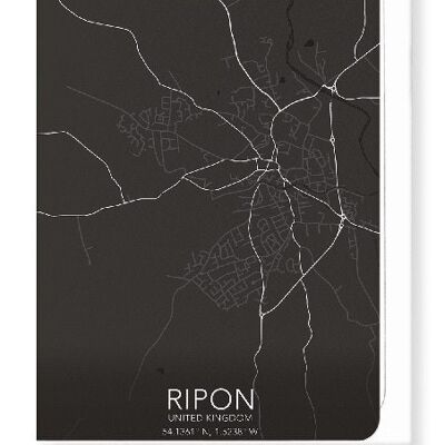 RIPON FULL MAP (DARK): Greeting Card