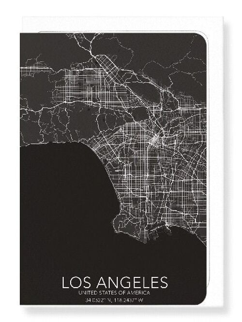 LOS ANGELES FULL MAP (DARK): Greeting Card