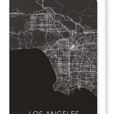 LOS ANGELES VOLLSTÄNDIGE KARTE (DUNKEL): Grußkarte