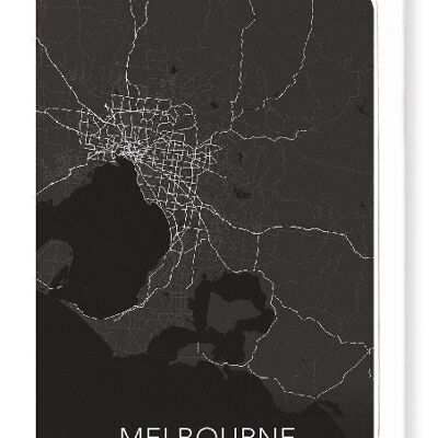 MAPA COMPLETO DE MELBOURNE (OSCURO): Tarjetas de felicitación
