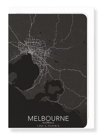 CARTE COMPLÈTE DE MELBOURNE (FONCÉ): Carte de vœux 1