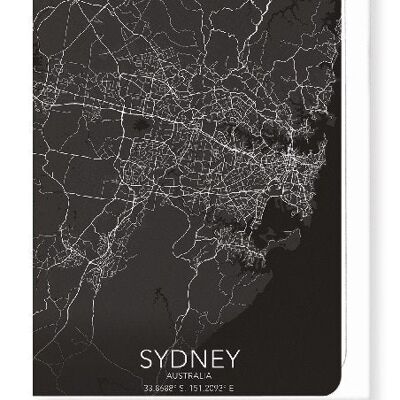 SYDNEY FULL MAP (DARK): Greeting Card