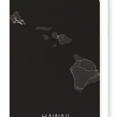 MAPA COMPLETO DE HAWAII (OSCURO): Tarjetas de felicitación