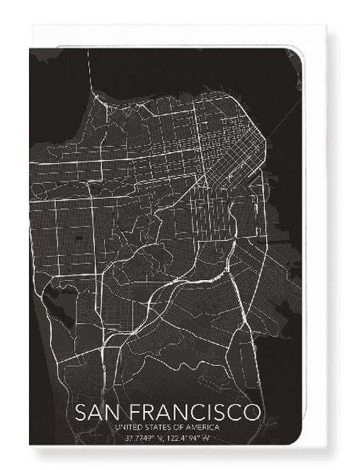 SAN FRANCISCO FULL MAP (DARK): Greeting Card