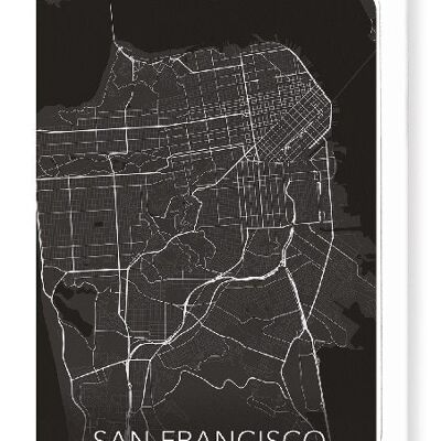 MAPA COMPLETO DE SAN FRANCISCO (OSCURO): Tarjetas de felicitación