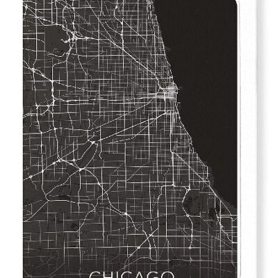 MAPA COMPLETO DE CHICAGO (OSCURO): Tarjetas de felicitación