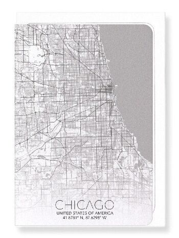 CARTE COMPLÈTE DE CHICAGO (FONCÉ): Carte de vœux 2