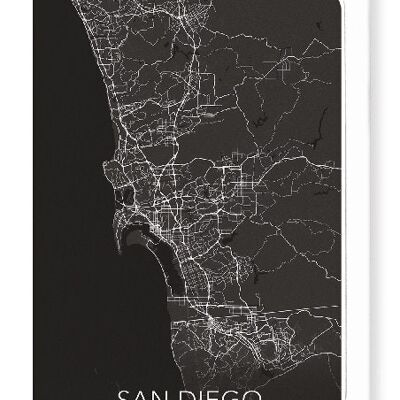 SAN DIEGO FULL MAP (DARK): Greeting Card