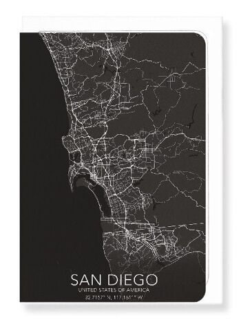 CARTE COMPLÈTE DE SAN DIEGO (FONCÉ): Carte de vœux 1