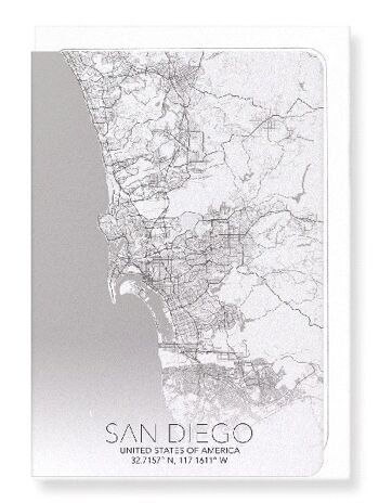 CARTE COMPLÈTE DE SAN DIEGO (FONCÉ): Carte de vœux 2