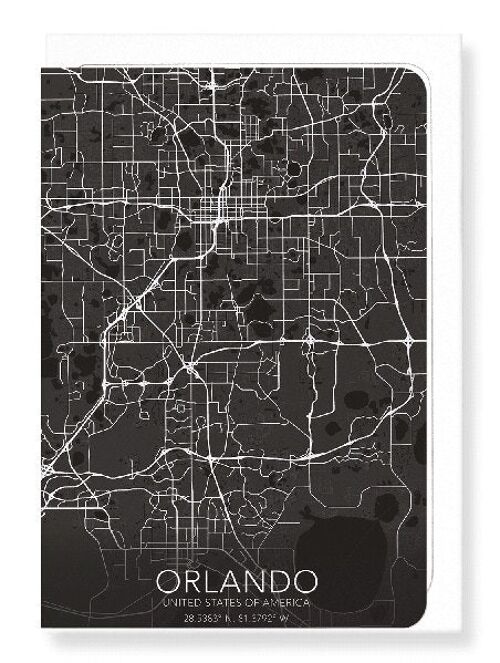 ORLANDO FULL MAP (DARK): Greeting Card