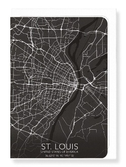 ST. LOUIS FULL MAP (DARK): Greeting Card