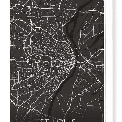 ST. LOUIS FULL MAP (DARK): Greeting Card