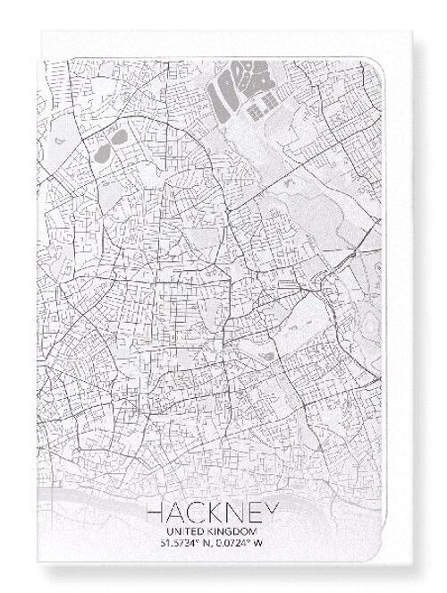 HACKNEY FULL MAP (LIGHT): Greeting Card