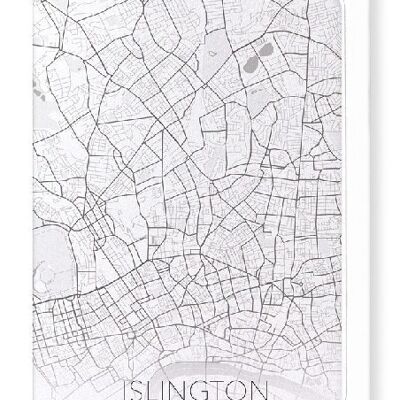ISLINGTON FULL MAP (LIGHT): Greeting Card